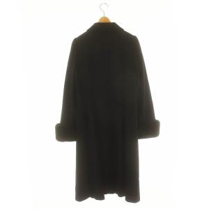 M'S GRACY Fit & Flare Dress Coat チェスターコート ロング アウター ウール フェイクファー 42 黒 ブラック