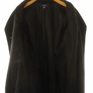 M'S GRACY Fit & Flare Dress Coat チェスターコート ロング アウター ウール フェイクファー 42 黒 ブラック