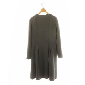 M'S GRACY カメリアジップコートワンピース ロング ミモレ 長袖 40 グレー