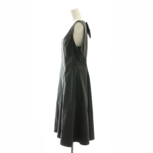 M'S GRACY Denim like Jumper Skirt ジャンパースカート ワンピース ひざ丈 デニム風 リボン 40 L グレー