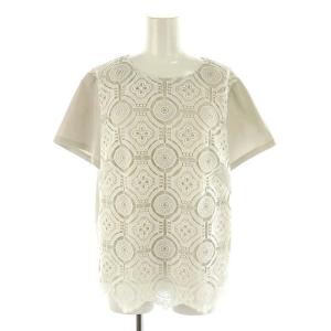 Leilian セットアップ 上下 レース切替ブラウス 総レースタイトスカート プルオーバー 半袖 ロング ミモレ丈 大きいサイズ 13+