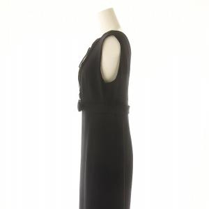 Grace Class 24SS シアーラッフルロングドレス ワンピース ロング マキシ丈 ノースリーブ 36 黒 ブラック