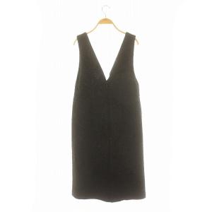 Grace Class 24AW ラメシャイニードレス ひざ丈 Vネック 36 S 黒 ブラック