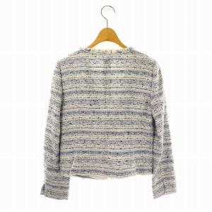 ANAYI ツイードジャケット ノーカラー フリンジ 36 マルチカラー