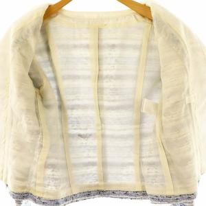 ANAYI ツイードジャケット ノーカラー フリンジ 36 マルチカラー