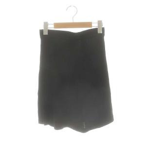 97P ロゴ刺繍 フレアスカート ミニ イージー 36 黒 ブラック