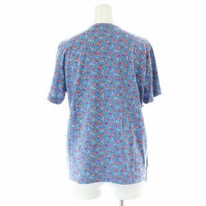 JUNYA WATANABE COMME des GARCONS フラワープリントTシャツ カットソー 総柄 フリンジ S 青 ブルー