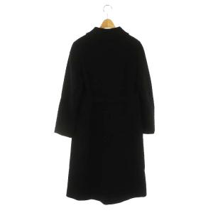 ALBERTA FERRETTI ロングコート ステンカラー アウター ウール シルク 黒 ブラック /MI OS SH