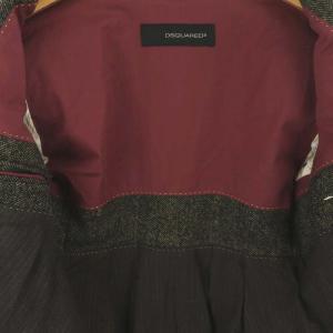 DSQUARED2 ウールロングコート チェスター アウター ヘリンボーン 40 黒 ブラック ベージュ /MI OS SH