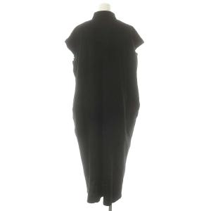 45rpm ジンバカノコの33色ポロドレス ワンピース ロング マキシ丈 フレンチスリーブ 黒 ブラック /MI OS