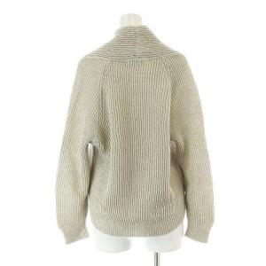 MARGARET HOWELL CHUNKY LINEN カーディガン サマーニット 長袖 Vネック 2 M ベージュ /AT OS SH