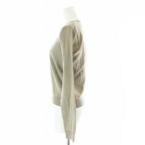 agnes b. CARDIGAN コットンニットカーディガンプレッション 長袖 クルーネック 2 M ベージュ