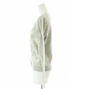 KEITA MARUYAMA フラワー刺繍 カーディガン ニット 長袖 クルーネック 2 M グレー