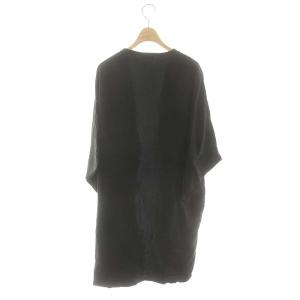 LIMI feu テンセル ショートスリーブガウン カーディガン 八分袖 S 黒 ブラック /MI OS SH