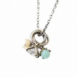 ベビーリング ネックレス ペンダント ストーン 925 SV シルバーカラー /AQ OS SH