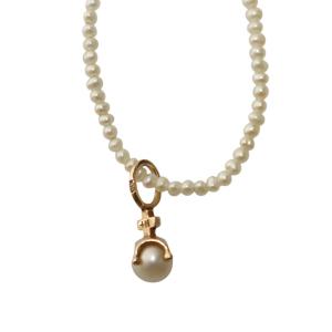 パール ネックレス チェーン K10 YG 白 ホワイト ゴールドカラー /AQ OS SH