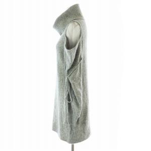 SNIDEL 24AW シースルーショルダーミニニットワンピース 長袖 タートルネック シアー F グレー SWNO245007
