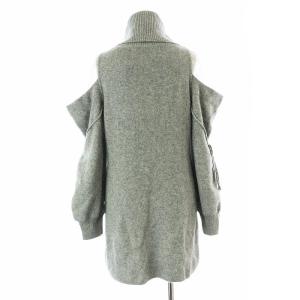 SNIDEL 24AW シースルーショルダーミニニットワンピース 長袖 タートルネック シアー F グレー SWNO245007