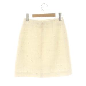 ANAYI 25SS ラメスラブツイードミニ スカート 34 オフホワイト