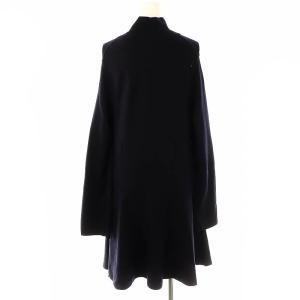 COS モックネック フレアニットワンピース ひざ丈 長袖 ウール混 XS 紺 ネイビー /KO OS SH