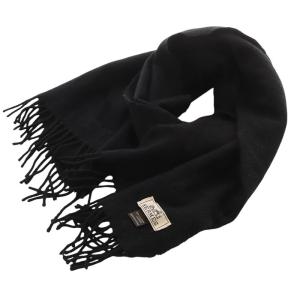 カシミヤ フリンジ マフラー ブラック