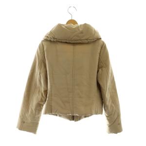 FOXEY BOUTIQUE シルクダウンジャケット ジップアップ 総裏地 38 ベージュ 24658 /DO OS