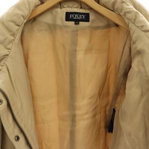 FOXEY BOUTIQUE シルクダウンジャケット ジップアップ 総裏地 38 ベージュ 24658 /DO OS