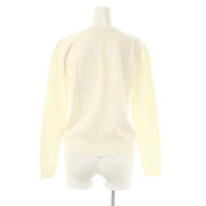 Chesty タグ付き ストライプカーディガン クルーネック 長袖 フラワー 花柄刺繍 白 ホワイト