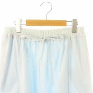 Drawer ウェストコードギャザースカート ロング フレア 38 水色 ライトブルー