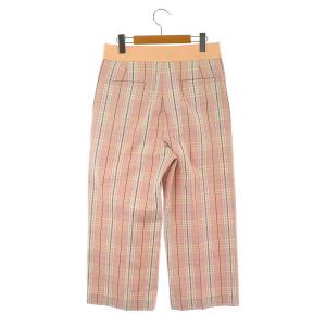 Drawer タータンチェックワイドパンツ ストレートパンツ 40 ピンク