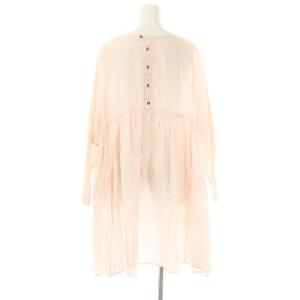 nest Robe 23AW リネン ギャザリング チュニック 長袖 バックボタン F ピンク /MI OS