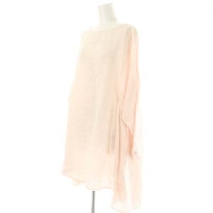 nest Robe 23AW リネン ギャザリング チュニック 長袖 バックボタン F ピンク /MI OS