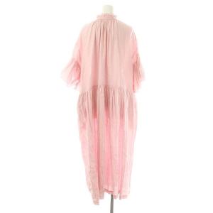 nest Robe 天然染め フレアギャザースリーブワンピース F ピンク