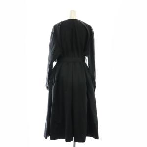 自由区 2点セット VERYコラボ ジレ付き ノーカラーコート ロング アウター ストライプ柄 46 XXL 大きいサイズ