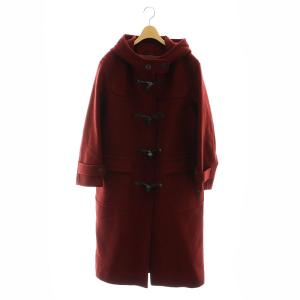 ダッフルコート アウター トグルボタン フード付き スリット ウール 大きいサイズ 46 XXL ボルドー