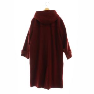 23区 ダッフルコート アウター トグルボタン フード付き スリット ウール 大きいサイズ 46 XXL ボルドー