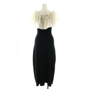 SNIDEL 24AW オフショルドッキングニットワンピース ロング丈 マキシ丈 F 黒 ブラック /YQ OS