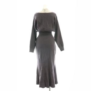 SNIDEL 23AW シアーレイヤードカシュクールニットワンピ ワンピース ロング丈 マキシ丈 長袖 タイト F グレー