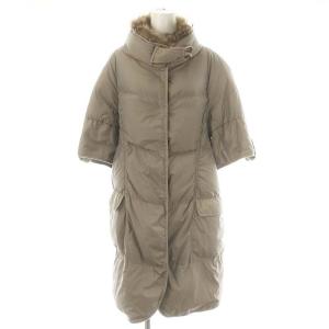 マーモットファー ダウンコート アームウォーマー付き 44 ブラウン