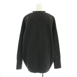 Spick&Span 23AWダブルジャガードビッグカーディガン 長袖 Vネック ウール F チャコールグレー