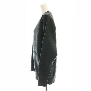 Spick&Span 23AWダブルジャガードビッグカーディガン 長袖 Vネック ウール F チャコールグレー