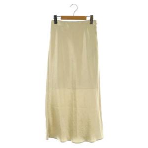 24AW サテンフレアスカート ロング丈 マキシ丈 Iライン 36 S ベージュ /YQ OS