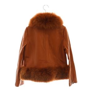 Diagram GRACE CONTINENTAL ファー付レザージャケット 38 オレンジブラウン