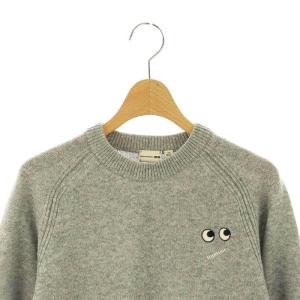 ANYA HINDMARCH UNIQLO プレミアムラムクルーネックセーター ニット 長袖 ウール 160cm グレー 152-468655
