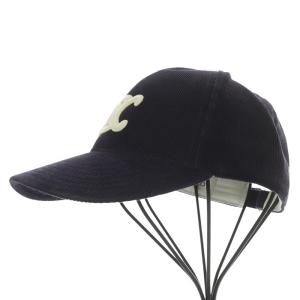 CELINE トリオンフ ベースボールキャップ コーデュロイ L ネイビー 2AUT6000G