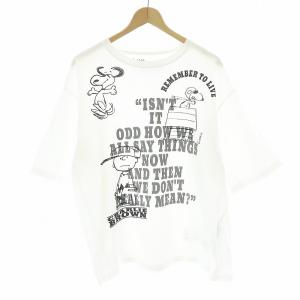 24SS PEANUTS COLLAGE Tシャツ カットソー 五分袖 クルーネック プリント M 白