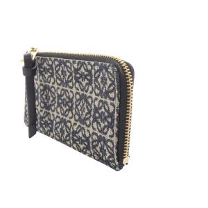 LOEWE カードケース ミニウォレット アナグラム ジャガード ネイビー