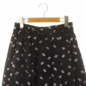 Drawer 24年 カットジャカードギャザースカート 38 ネイビー