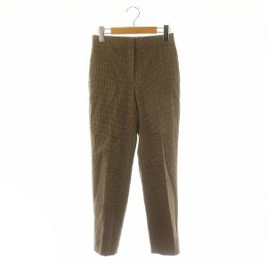 24AW Houndstooth Carol 2 テーパードパンツ ウール チェック 034 茶 ブラウン