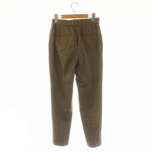 theory luxe 24AW Houndstooth Carol 2 テーパードパンツ ウール チェック 034 茶 ブラウン